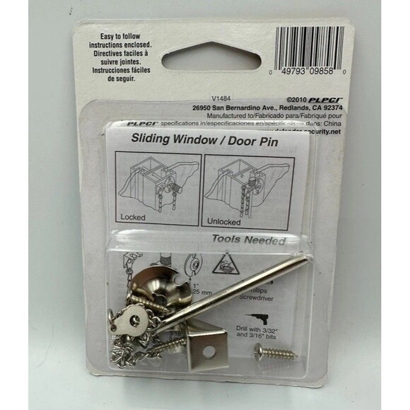 Sliding door Pin, Defender Patio Security U-9858 Prime-Line, New In Package - Picture 2 of 3
